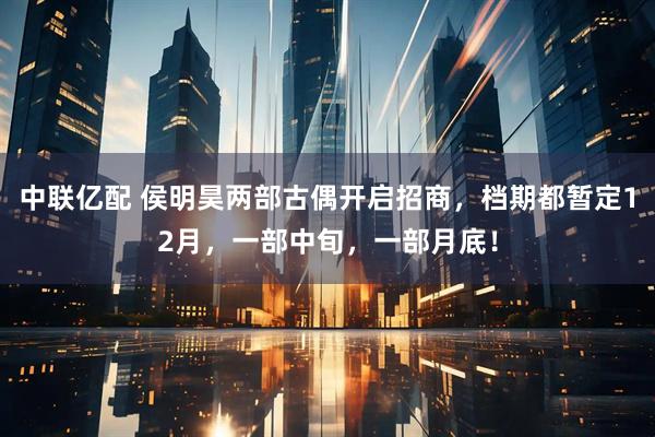 中联亿配 侯明昊两部古偶开启招商，档期都暂定12月，一部中旬，一部月底！